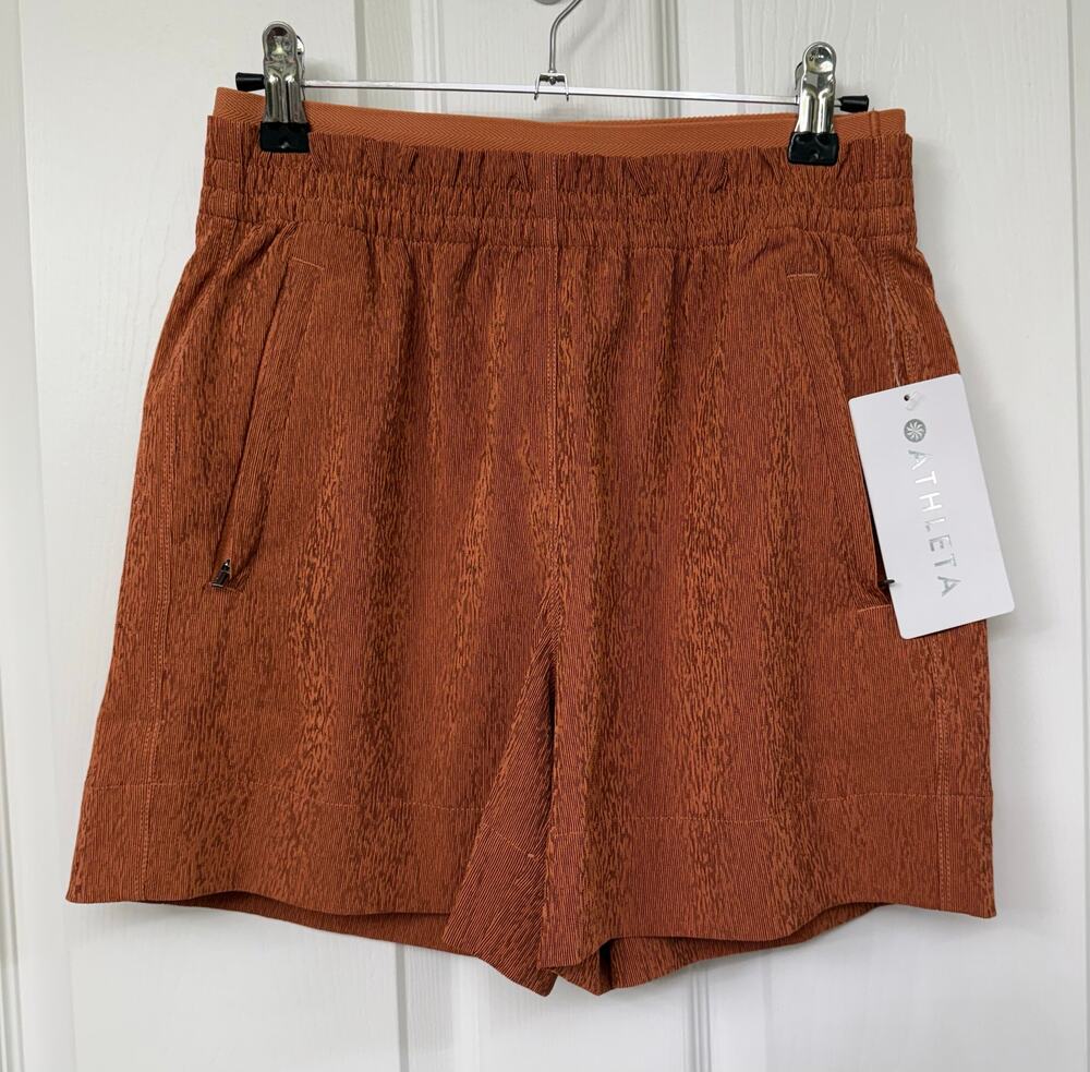 Athleta Echo Shorts in a burnt orange or rust color $79 retail NWT size 0
